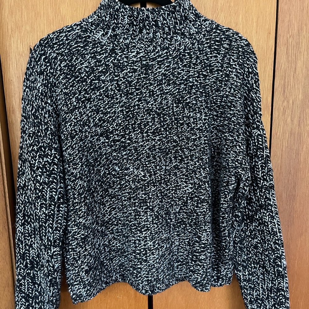 Crop knit turtleneck sweater